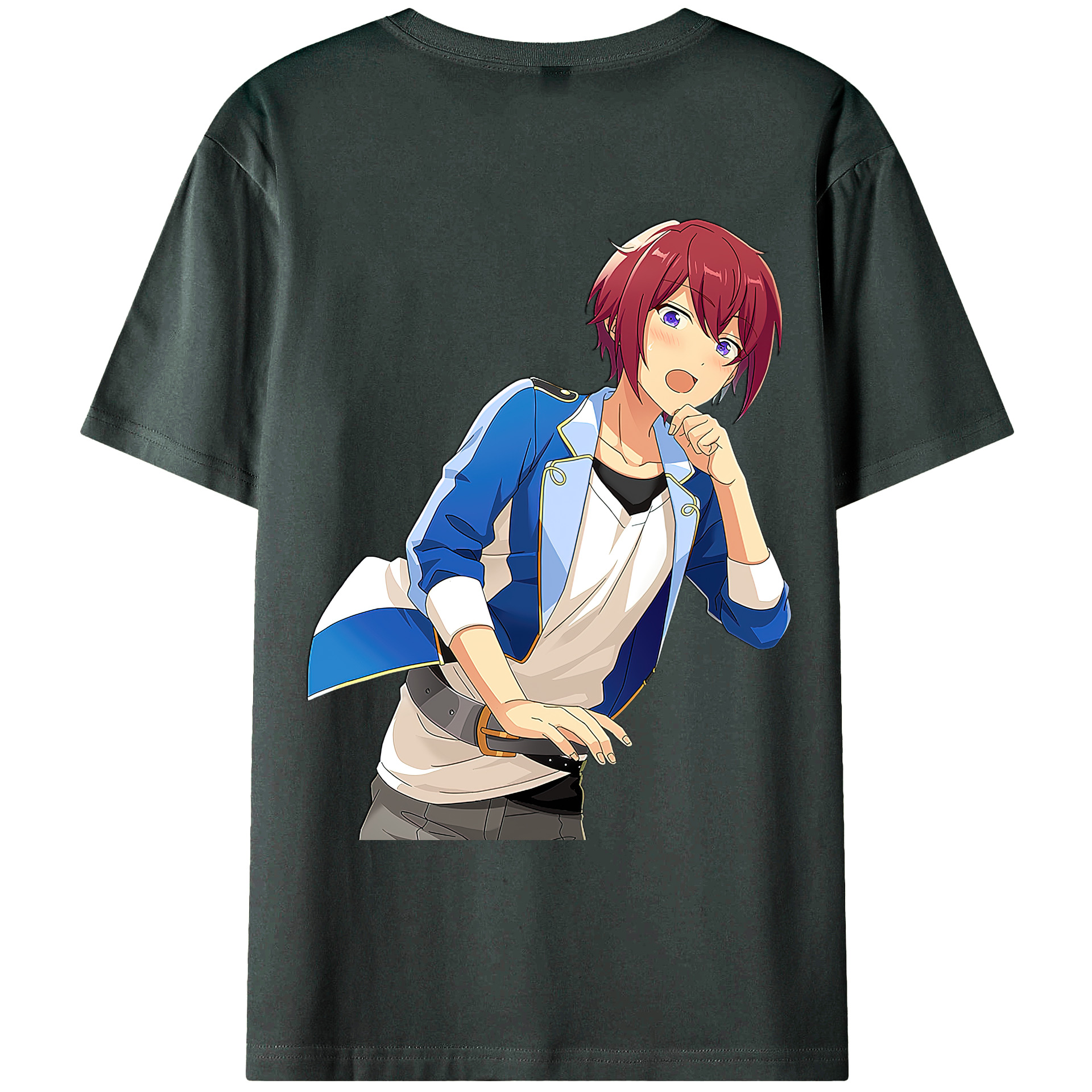 （画像用） あんさんぶるスターズ! Ensemble Stars 綿100％ メンズ半袖Tシャツ（バックプリント） 通気性